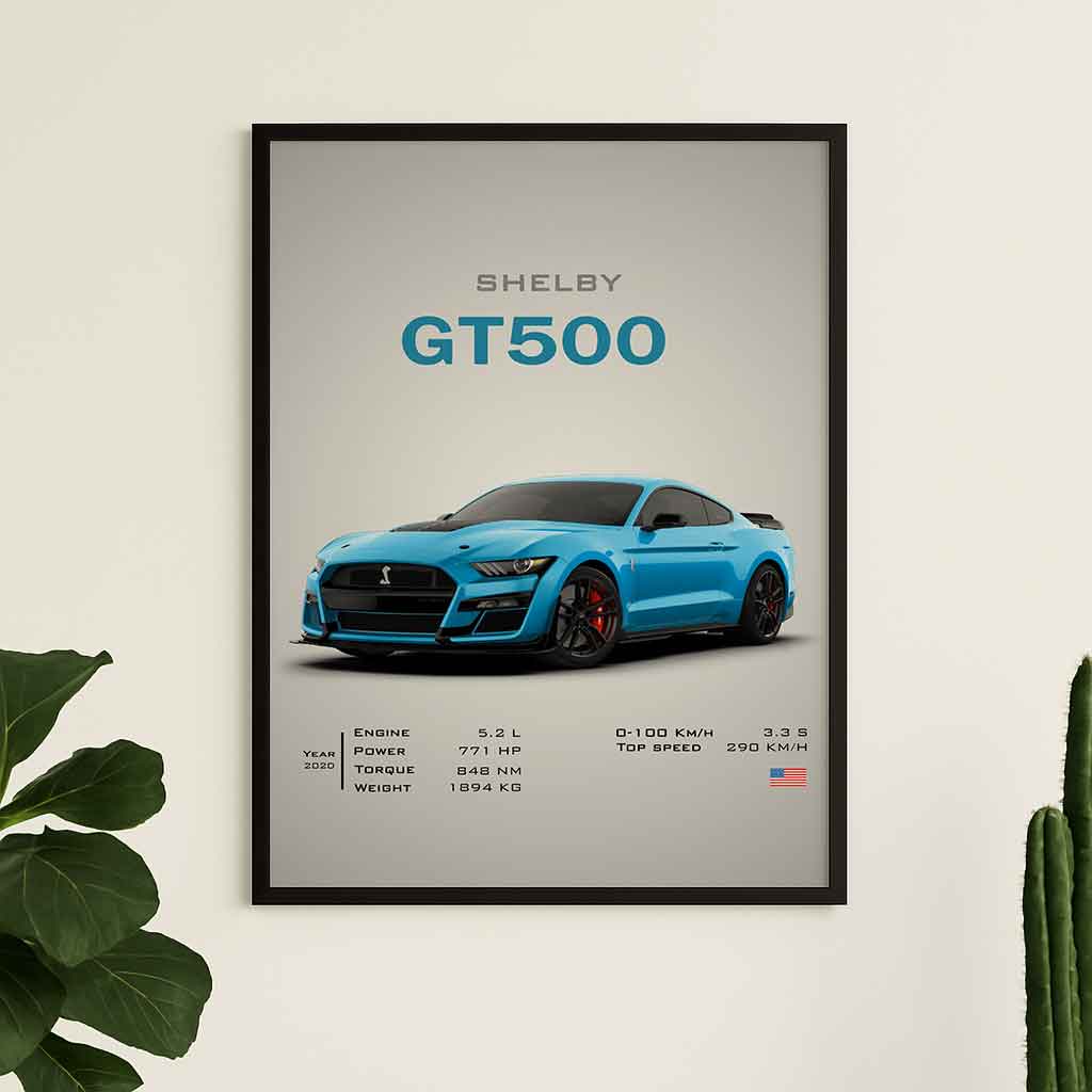 Digital Poster Shelby GT500 – American Muscle Car Wall Art