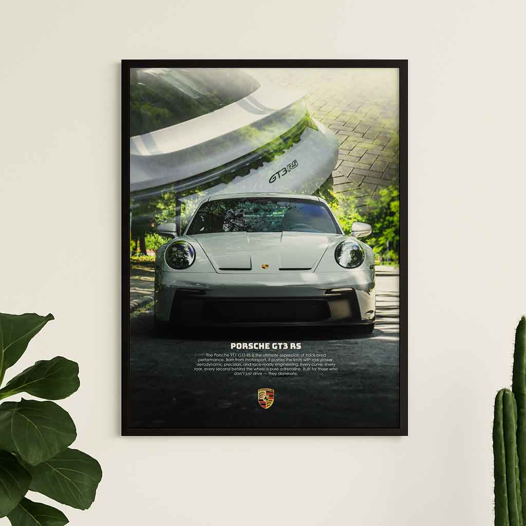 Porsche 911 GT3 RS Wall Art – High-Performance Sports Car Poster – Minimalist Automotive Print – High-Resolution PDF – 3:4 Ratio – Customizable