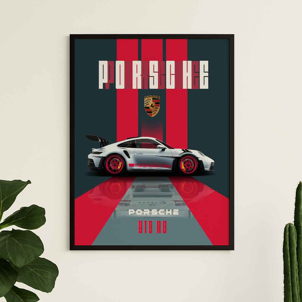 Porsche 911 GT3 RS Wall Art – High-Performance Sports Car Poster – Minimalist Automotive Print – High-Resolution PDF – 3:4 Ratio – Customizable