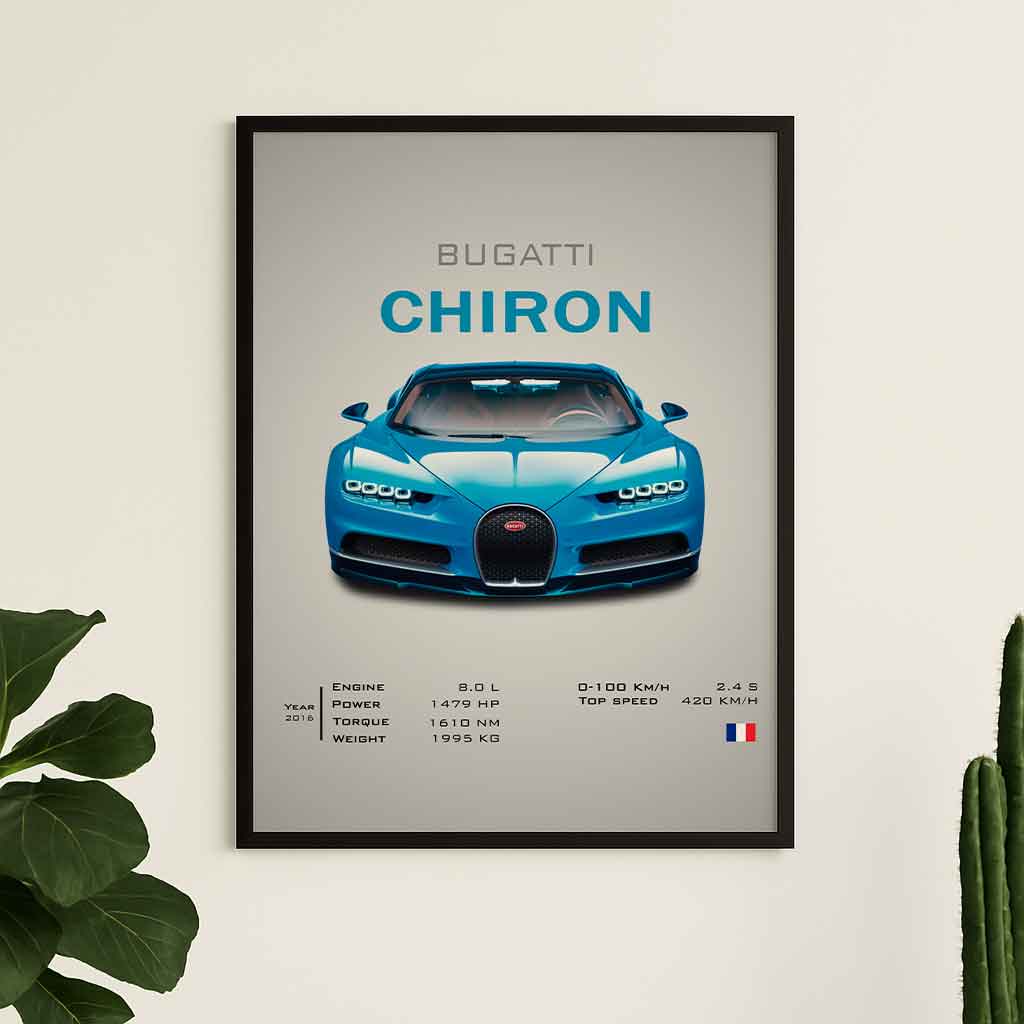 Digital Poster Bugatti Chiron – Hypercar Wall Art