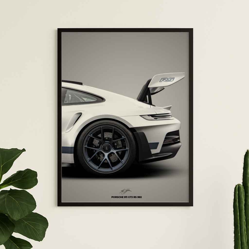 Porsche 911 GT3 RS Wall Art – High-Performance Sports Car Poster – Minimalist Automotive Print – High-Resolution PDF – 3:4 Ratio – Customizable