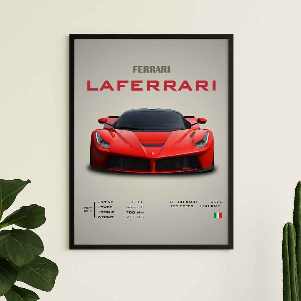 Digital Poster Ferrari LaFerrari – Red Supercar Wall Art