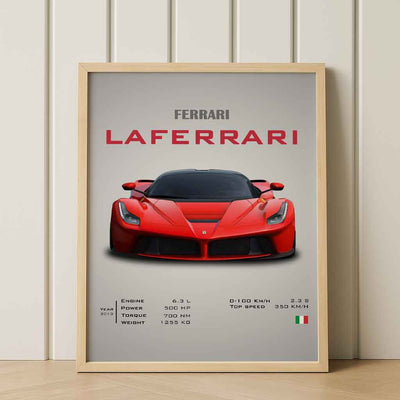 Digital Poster Ferrari LaFerrari – Red Supercar Wall Art