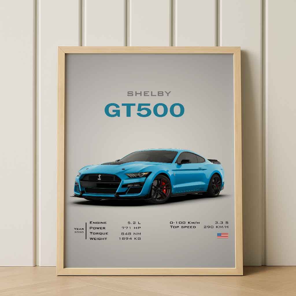 Digital Poster Shelby GT500 – American Muscle Car Wall Art