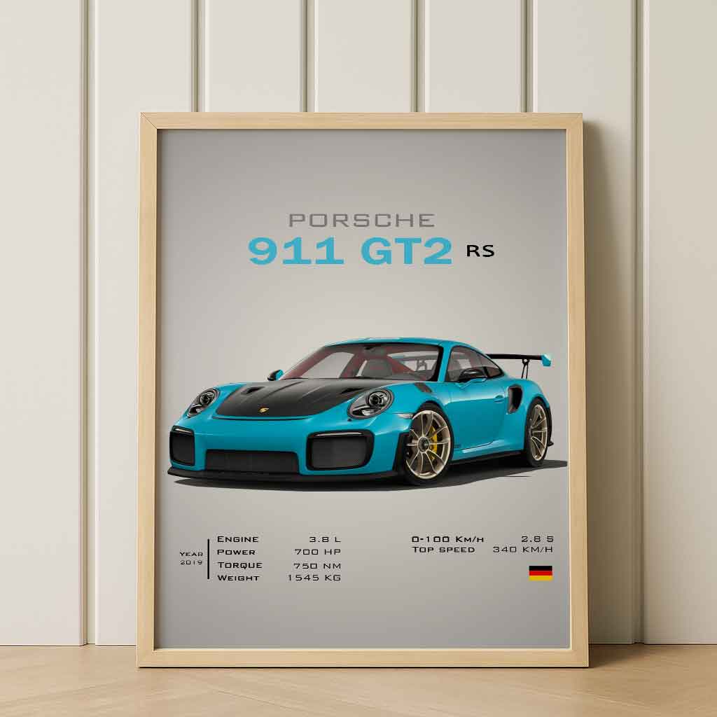 Digital Poster Porsche 911 GT2 RS – German Supercar Wall Art