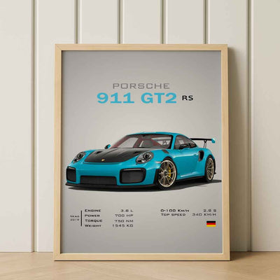 Digital Poster Porsche 911 GT2 RS – German Supercar Wall Art