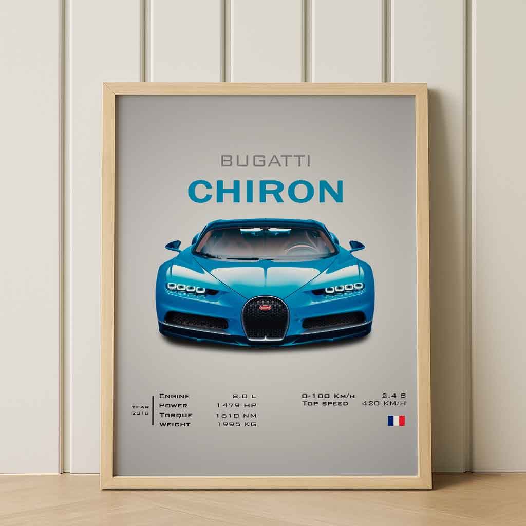 Digital Poster Bugatti Chiron – Hypercar Wall Art