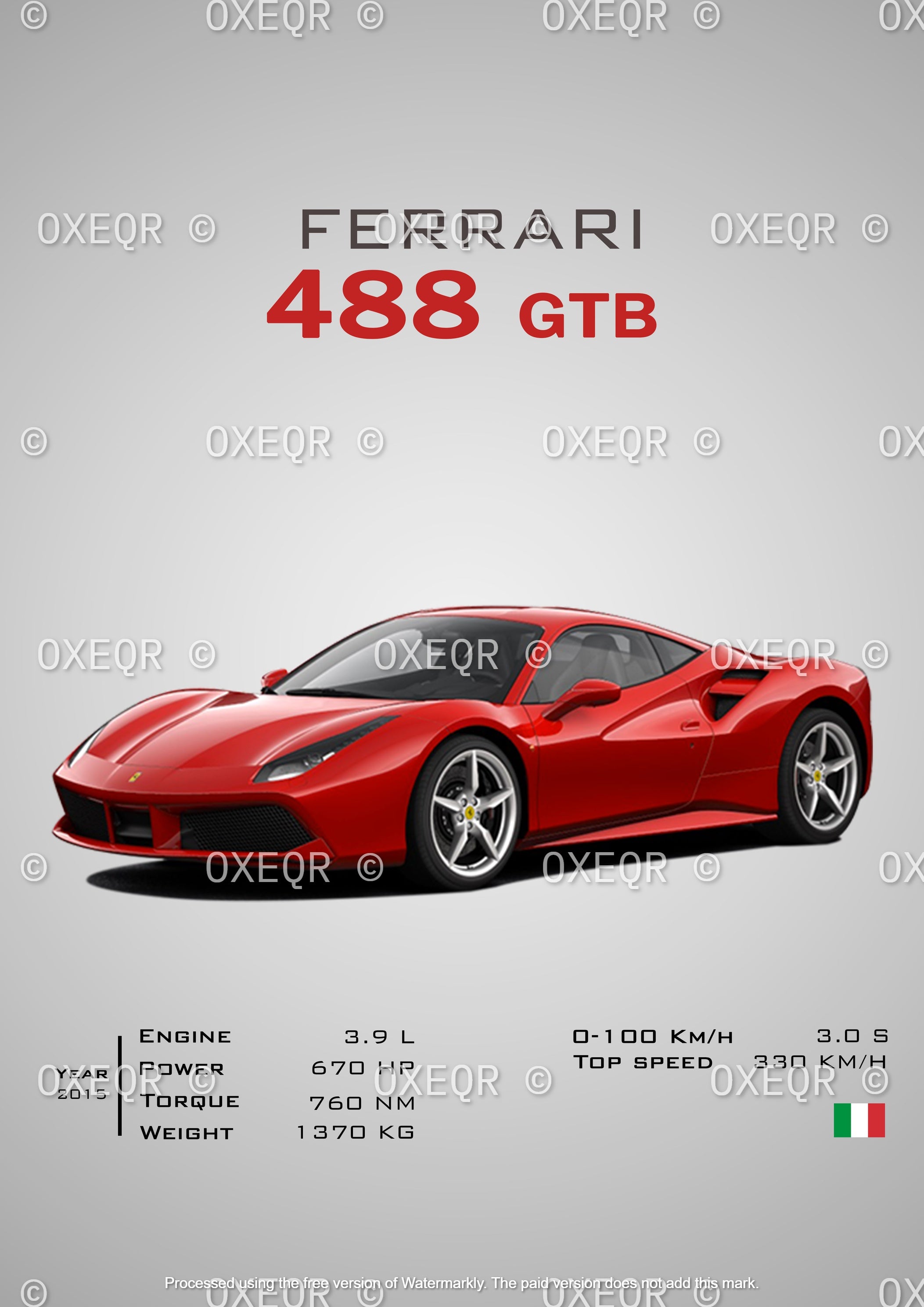 FERRARI 488 GTB POSTER