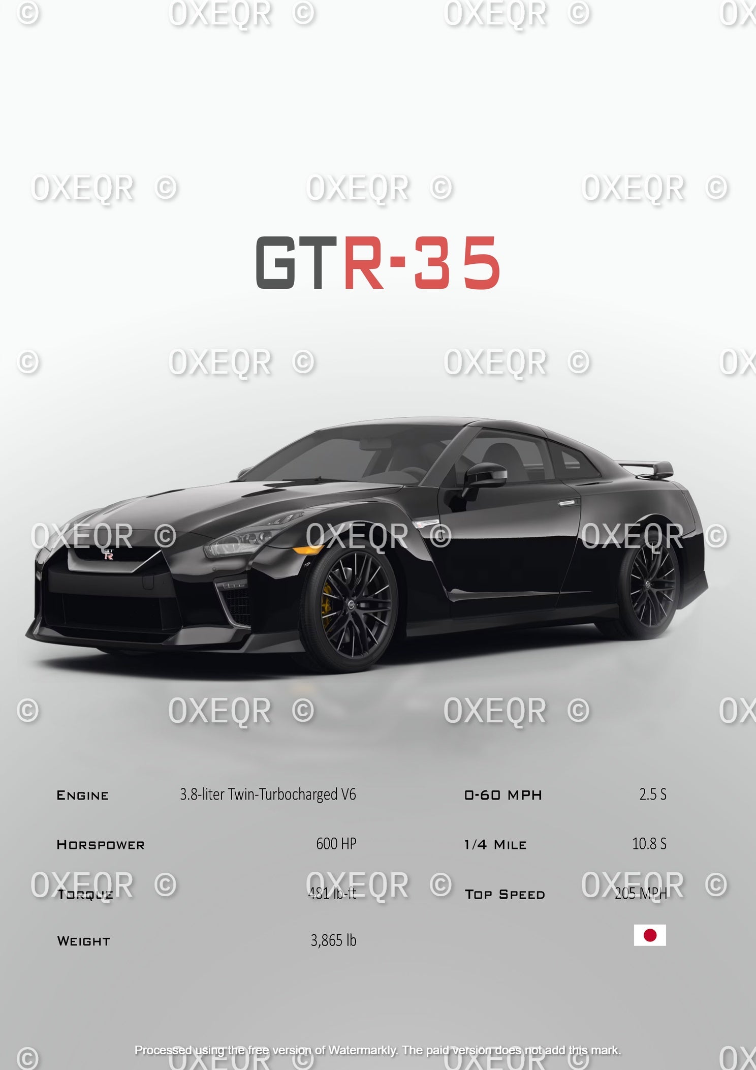 NISSAN GTR 35 POSTER